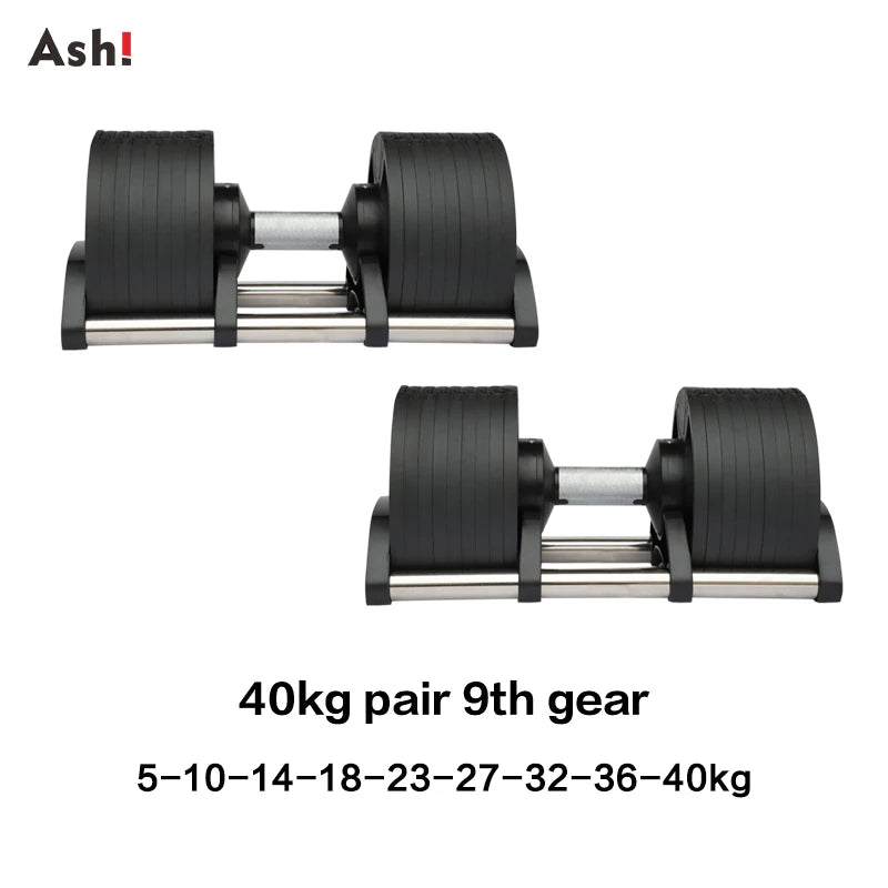Adjustable Dumbbell Pair 2kg(5lb) or 4kg(9lb) Increase Max 45kg(100lb)