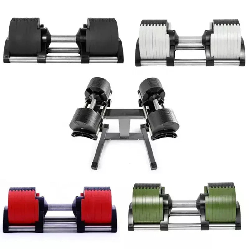 Adjustable Dumbbell Pair 2kg(5lb) or 4kg(9lb) Increase Max 45kg(100lb)