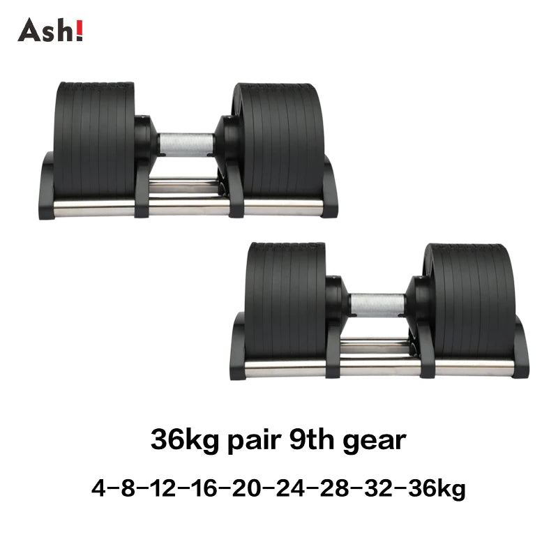 Adjustable Dumbbell Pair 2kg(5lb) or 4kg(9lb) Increase Max 45kg(100lb)