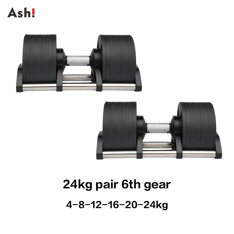 Adjustable Dumbbell Pair 2kg(5lb) or 4kg(9lb) Increase Max 45kg(100lb)