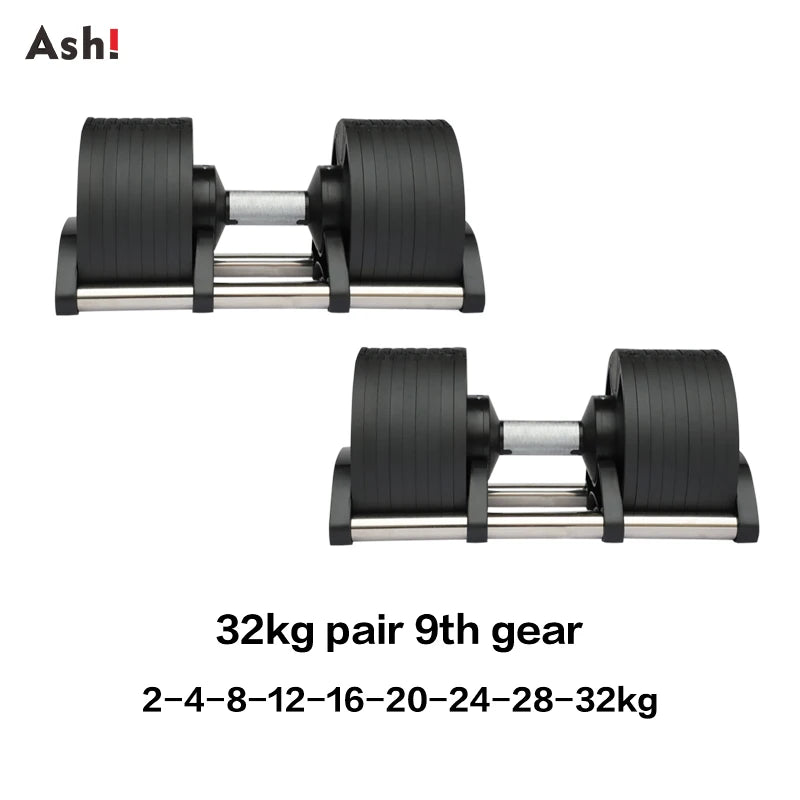 Adjustable Dumbbell Pair 2kg(5lb) or 4kg(9lb) Increase Max 45kg(100lb)