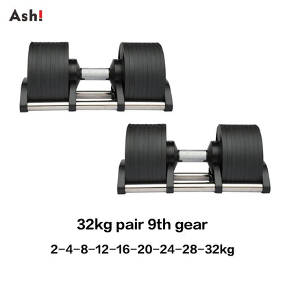 Adjustable Dumbbell Pair 2kg(5lb) or 4kg(9lb) Increase Max 45kg(100lb)