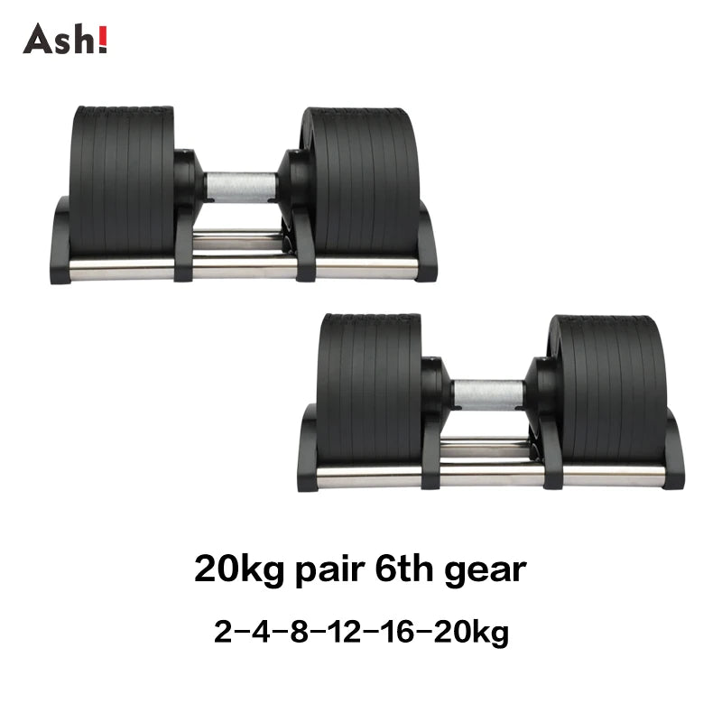 Adjustable Dumbbell Pair 2kg(5lb) or 4kg(9lb) Increase Max 45kg(100lb)