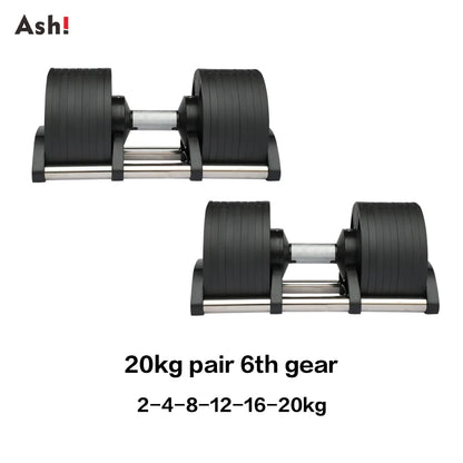 Adjustable Dumbbell Pair 2kg(5lb) or 4kg(9lb) Increase Max 45kg(100lb)