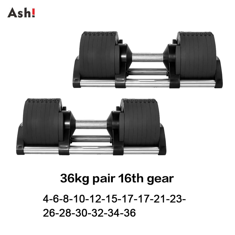 Adjustable Dumbbell Pair 2kg(5lb) or 4kg(9lb) Increase Max 45kg(100lb)