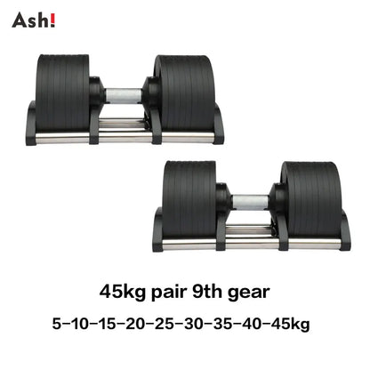 Adjustable Dumbbell Pair 2kg(5lb) or 4kg(9lb) Increase Max 45kg(100lb)