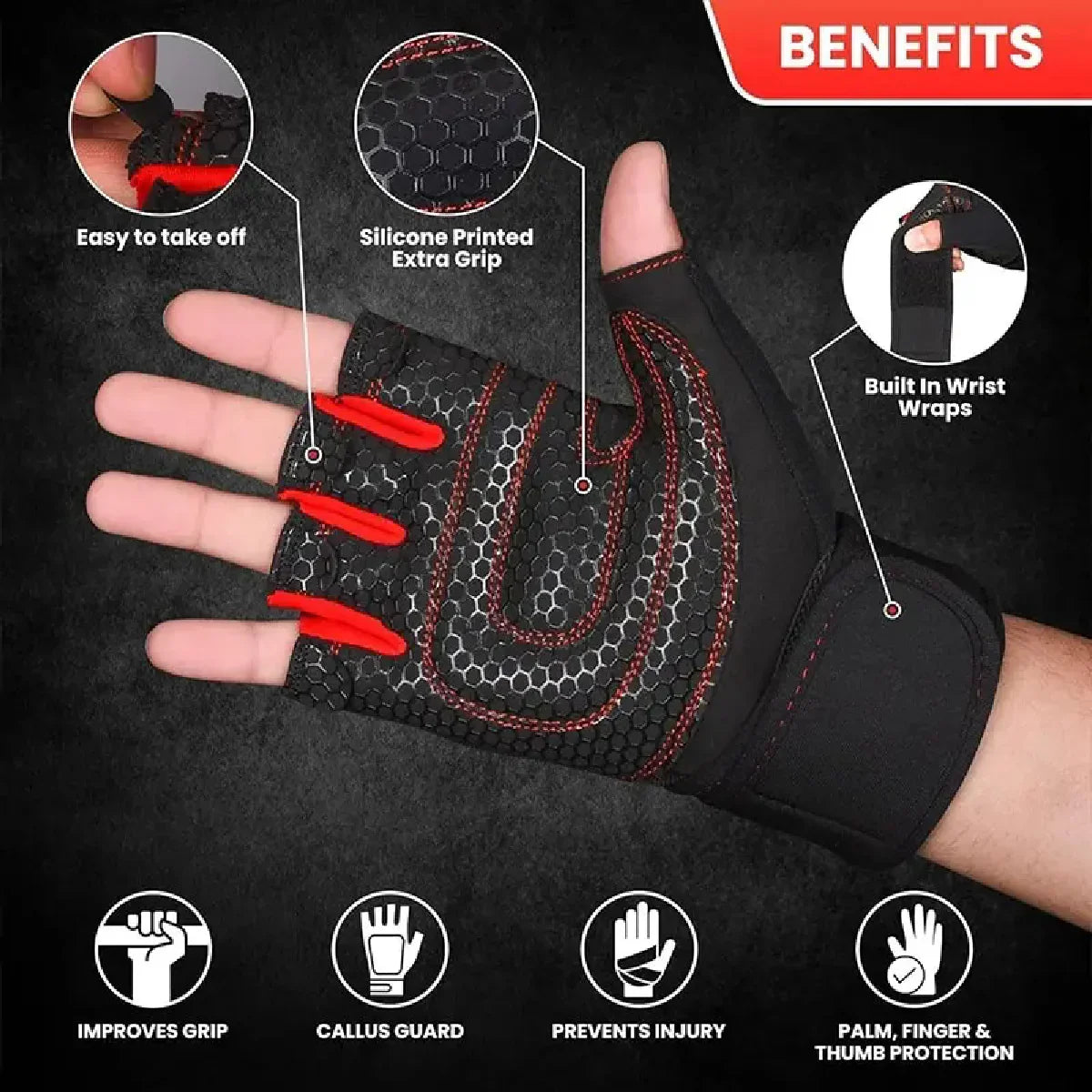 Gym Gloves for Women Men Fitness Weight Lifting Wristband