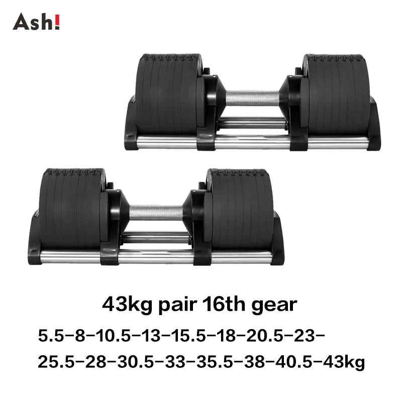 Adjustable Dumbbell Pair 2kg(5lb) or 4kg(9lb) Increase Max 45kg(100lb)